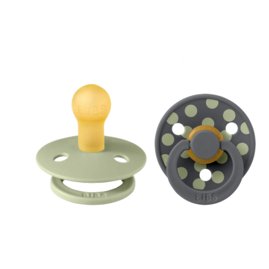 BIBS – STUDIO COLLECTION ΣΕΤ ΠΙΠΙΛΕΣ 2ΤΜΧ – POLKA DOT IRON/SAGE – ΣΤΡΟΓΓΥΛΗ No1 11034105