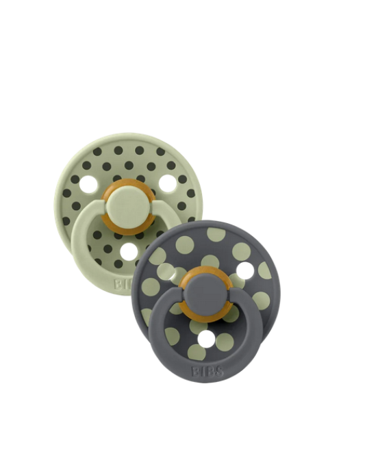BIBS – STUDIO COLLECTION ΣΕΤ ΠΙΠΙΛΕΣ 2ΤΜΧ – POLKA DOT IRON/SAGE – ΣΤΡΟΓΓΥΛΗ No1 11034105