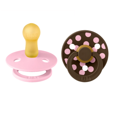 BIBS – STUDIO COLLECTION ΣΕΤ ΠΙΠΙΛΕΣ 2ΤΜΧ – POLKA DOT MOCHA/BABY PINK – ΣΤΡΟΓΓΥΛΗ No2 12034102 