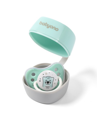 BabyOno: Θήκη πιπίλας - Γκρι και Μέντα BN535/02