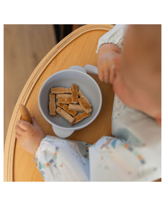 BabyOno: Μπολάκι σιλικόνης με λαβές, καπάκι & βάση με βεντούζα - Μπλε BN1662/01