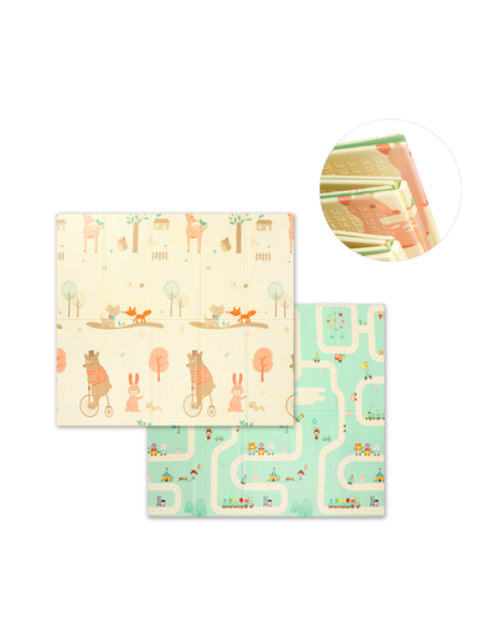 Babyono: Αναδιπλούμενο αφρώδες παζλ δαπέδου διπλής όψεως 180 x 200 εκατ BN1480