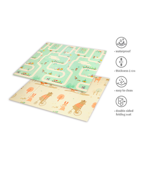 Babyono: Αναδιπλούμενο αφρώδες παζλ δαπέδου διπλής όψεως 180 x 200 εκατ BN1480