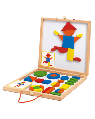 Djeco Geoform Ξύλινα μαγνητάκια σε κασετίνα Τάγκραμ 03130