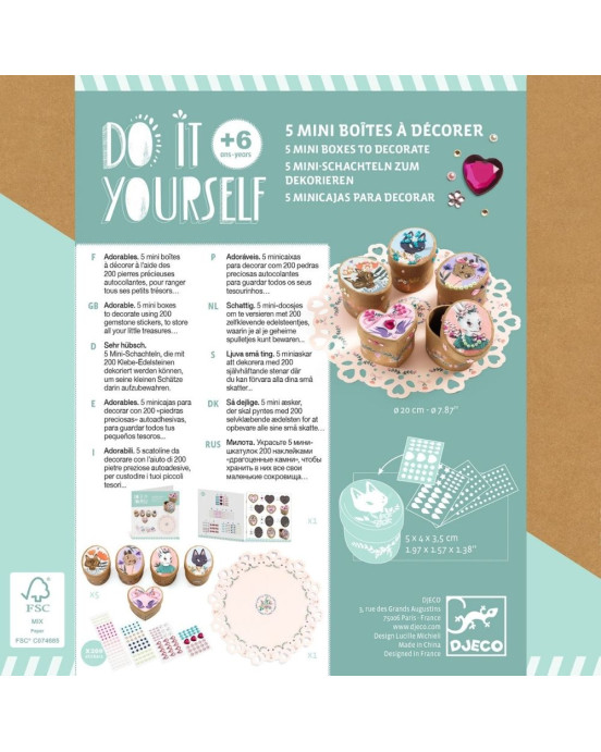 Djeco DIY φτιάχνω τα δικά μου μικρά κουτάκια με πετραδάκια 07918