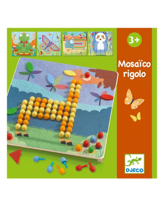 Djeco Σύνθεση εικόνας - μωσαϊκό με καβίλιες Κουκουβάγια και ζωάκια 