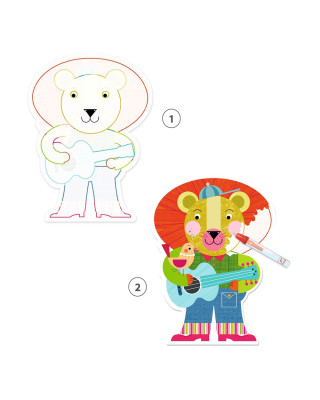 Djeco Μαγική ζωγραφική με μαρκαδόρο με νερό Χαρούμενα Ζωάκια 09069