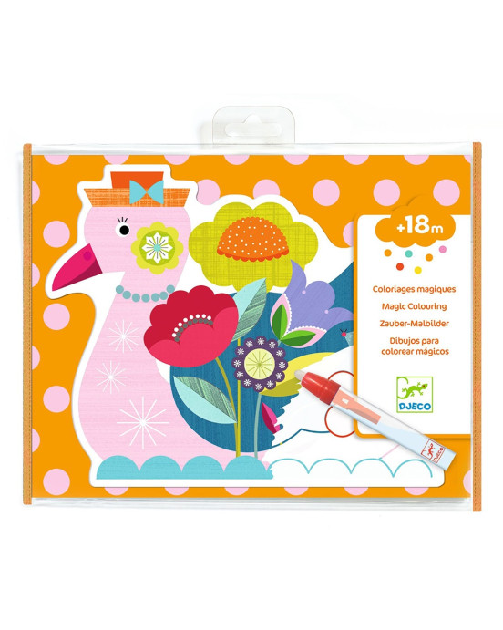 Djeco Μαγική ζωγραφική με μαρκαδόρο με νερό Χαρούμενα Ζωάκια 09069