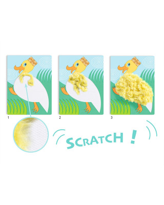 Djeco δημιουργώ εικόνες με πούπουλα κια βέλκρο "Ζωάκια με καπέλο" 09127