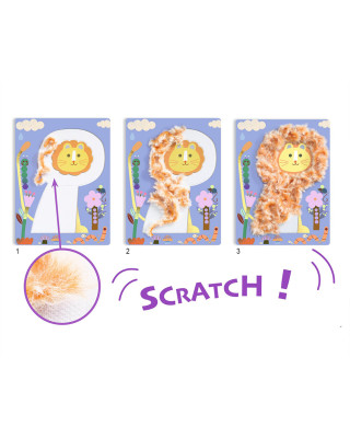 Djeco δημιουργώ εικόνες με πούπουλα κια βέλκρο "Μαιμού και ζωάκια" 09128