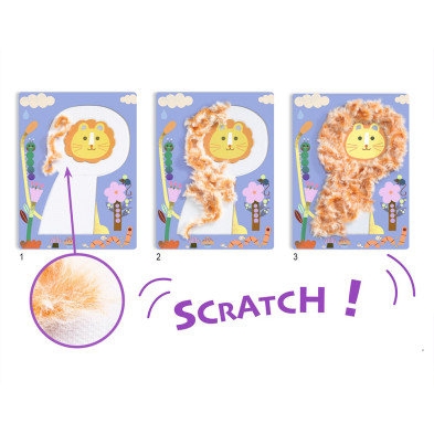 Djeco δημιουργώ εικόνες με πούπουλα κια βέλκρο "Μαιμού και ζωάκια" 09128