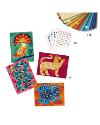 Djeco Κατασκευή Μωσαϊκό με Μεταλλικό Εφέ Ζώα της Ζούγκλας 09422