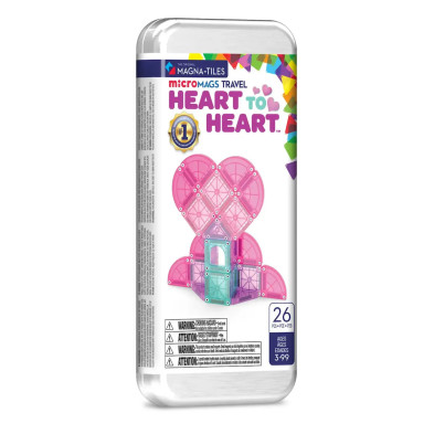 MAGNA-TILES microMAGS Heart to Heart Travel Set 26 Τεμάχια – Μικρά Μαγνητικά Πλακίδια STEM Ταξιδιού 264026HH
