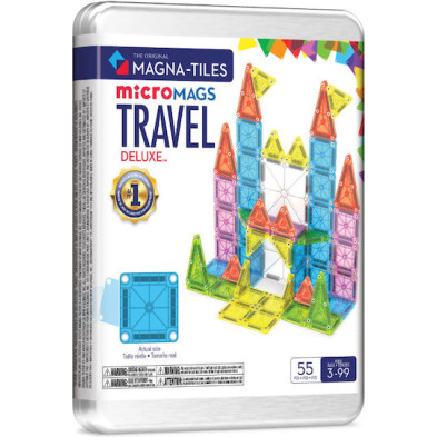 MAGNA-TILES Travel Set Deluxe 55 Τεμάχια – Μαγνητικά Πλακίδια STEM για Ταξίδια & Μεταφορά 254055TSCDU