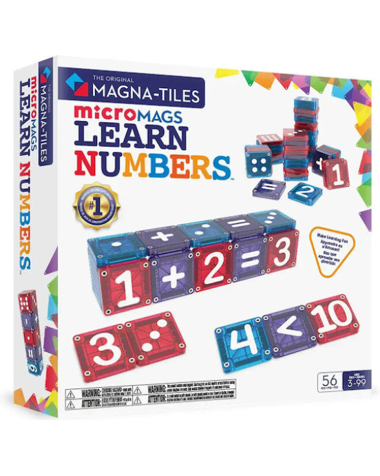 MAGNA-TILES microMAGS Learn Numbers 56 Τεμάχια – Μαγνητικά Πλακίδια STEM 254055LN