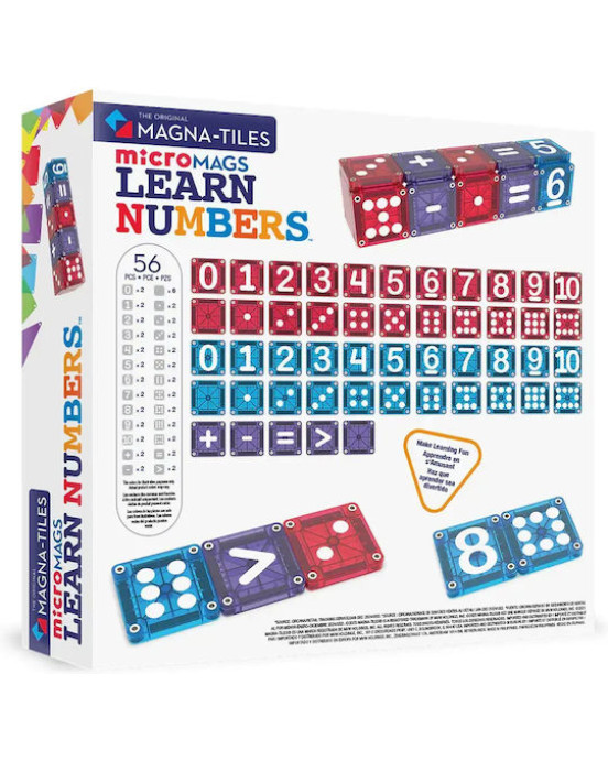 MAGNA-TILES microMAGS Learn Numbers 56 Τεμάχια – Μαγνητικά Πλακίδια STEM 254055LN