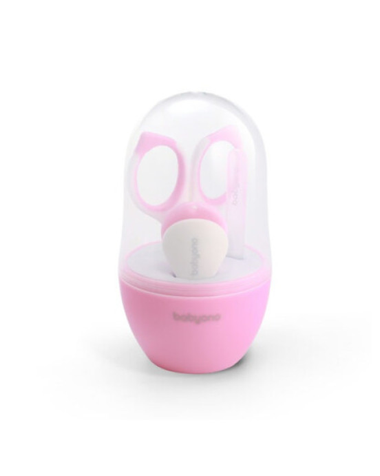 BabyOno: Σετ περιποίησης νυχιών για το μωρό με θήκη-Ροζ BN398/02