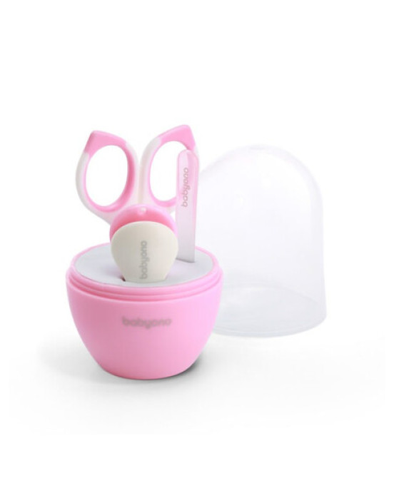 BabyOno: Σετ περιποίησης νυχιών για το μωρό με θήκη-Ροζ BN398/02