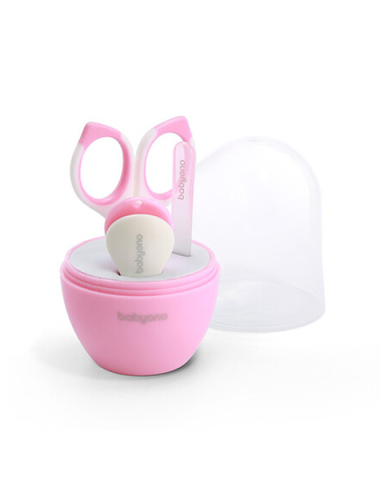 BabyOno: Σετ περιποίησης νυχιών για το μωρό με θήκη-Ροζ BN398/02