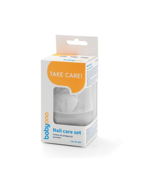 BabyOno: Σετ περιποίησης νυχιών για το μωρό με θήκη-Άσπρο BN398/03