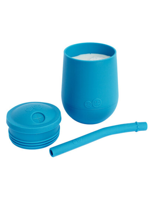 Ezpz Εκπαιδευτικό ποτήρι Mini Cup +9m καλαμάκι Blue MS-B7709U