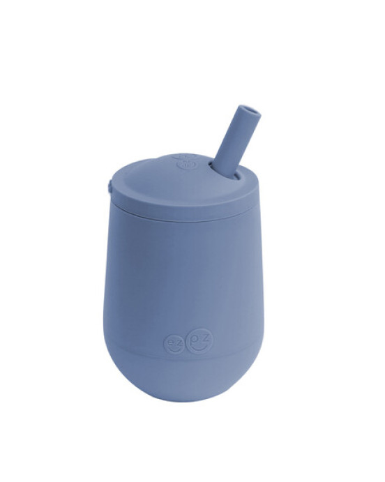 Ezpz Εκπαιδευτικό ποτήρι Mini Cup +9m  καλαμάκι Indigo MS-I2159U