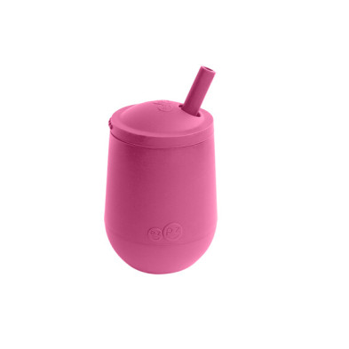 Ezpz Εκπαιδευτικό ποτήρι Mini Cup +9 m καλαμάκι Pink MS-P7424U