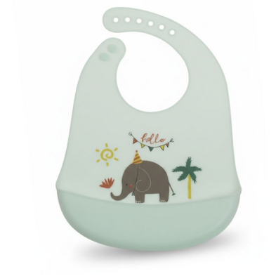 Camberritos Σαλιάρα Σιλικόνης Hello Elephant Μέντα 11024-5
