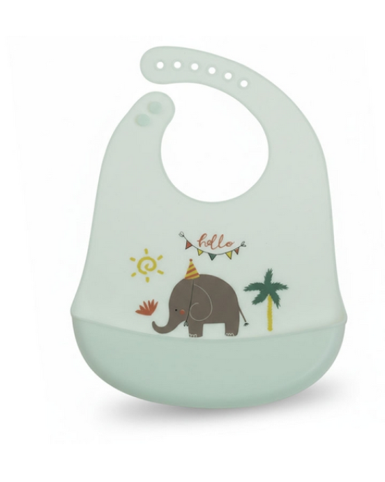 Camberritos Σαλιάρα Σιλικόνης Hello Elephant Μέντα 11024-5