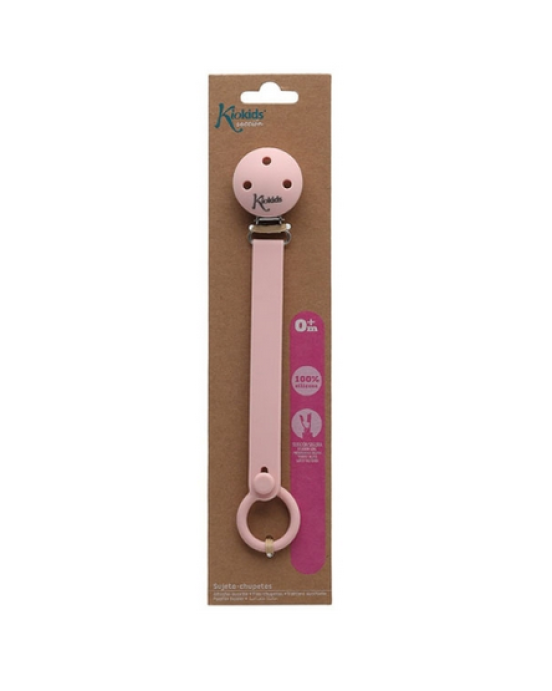 Kiokids Κλιπ Πιπίλας Σιλικόνης Ροζ 0+M 3703