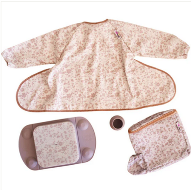 Tidy Tot Bundle Fleur De Jardin Rose Cover & Catch με Πιατάκι και Dinky Cup BLW  WBFJRO