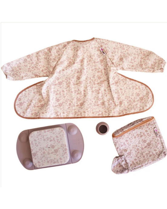 Tidy Tot Bundle Fleur De Jardin Rose Cover & Catch με Πιατάκι και Dinky Cup BLW  WBFJRO