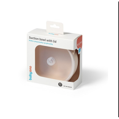 BabyOno: Μπολάκι σιλικόνης με λαβές, καπάκι & βάση με βεντούζα - Μπεζ BN1662/03