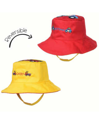 FlapJackKids  Καπέλο Διπλής Όψης UPF 50+ – Πυροσβεστικό  (Cotton)  LUV0117M
