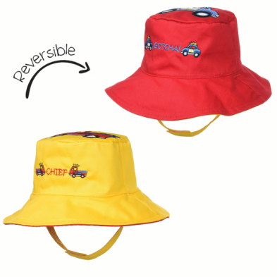 FlapJackKids  Καπέλο Διπλής Όψης UPF 50+ – Πυροσβεστικό  (Cotton)  LUV0117M