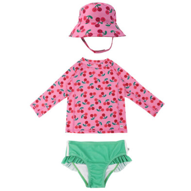 Zoocchini Σετ UV Μαγιώ Bucket Καπέλο Μπλούζα Cherry  ZOO16021