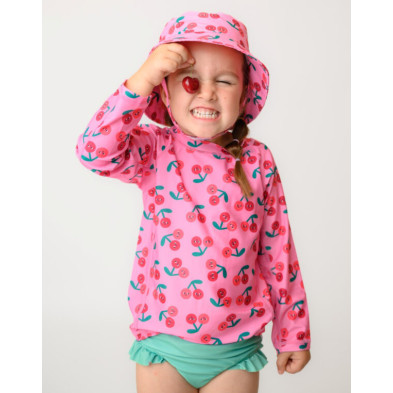 Zoocchini Σετ UV Μαγιώ Bucket Καπέλο Μπλούζα Cherry  ZOO16021