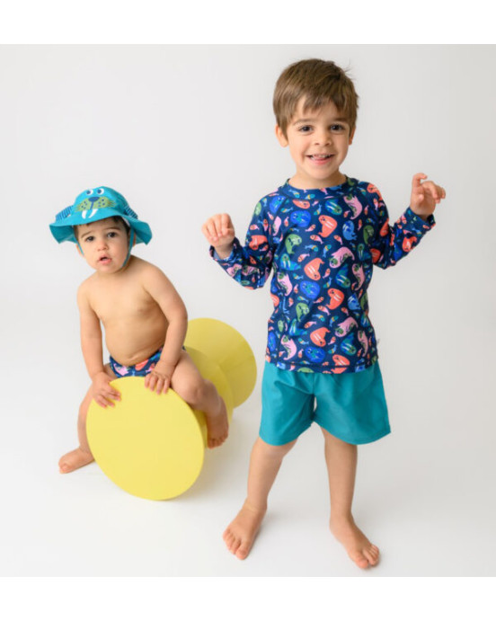 Zoocchini Σετ UV Μαγιώ Bucket Καπέλο Μπλούζα Walrus  ZOO16018
