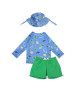 Zoocchini Σετ UV Μαγιώ Bucket Καπέλο Μπλούζα Devin the Dino & Friends  ZOO16008