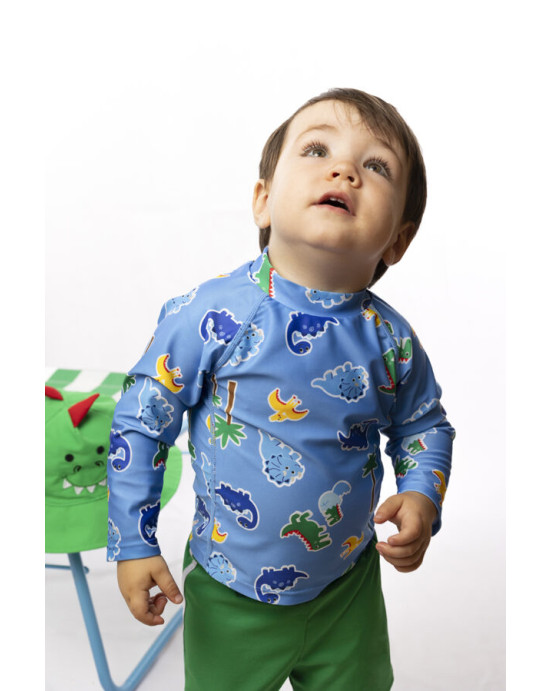 Zoocchini Σετ UV Μαγιώ Bucket Καπέλο Μπλούζα Devin the Dino & Friends  ZOO16008