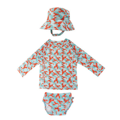 Zoocchini  Σετ UV Μαγιώ Πάνα Bucket Καπέλο Μπλούζα Lobster  ZOO16023
