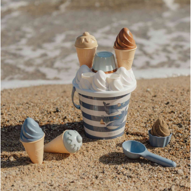 LITTLE DUTCH Σετ κουβαδάκια παραλίας Ice Cream Ocean World Μπλε LD2016376