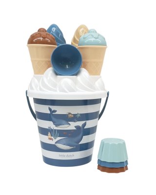 LITTLE DUTCH Σετ κουβαδάκια παραλίας Ice Cream Ocean World Μπλε LD2016376