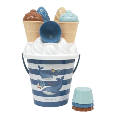 LITTLE DUTCH Σετ κουβαδάκια παραλίας Ice Cream Ocean World Μπλε LD2016376