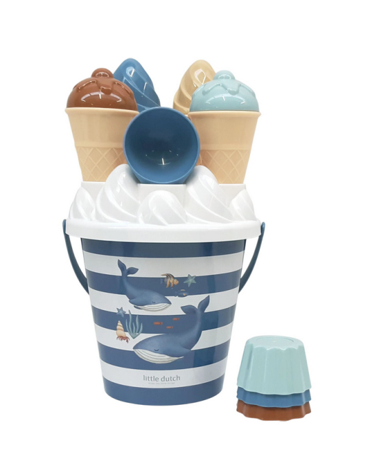 LITTLE DUTCH Σετ κουβαδάκια παραλίας Ice Cream Ocean World Μπλε LD2016376