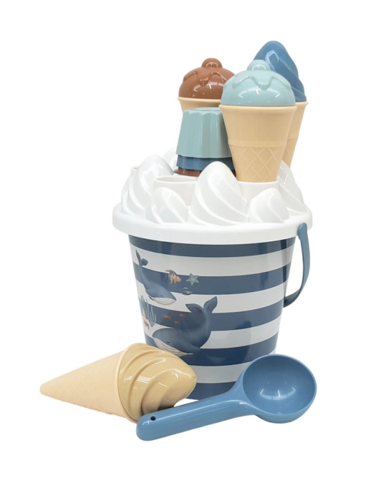 LITTLE DUTCH Σετ κουβαδάκια παραλίας Ice Cream Ocean World Μπλε LD2016376