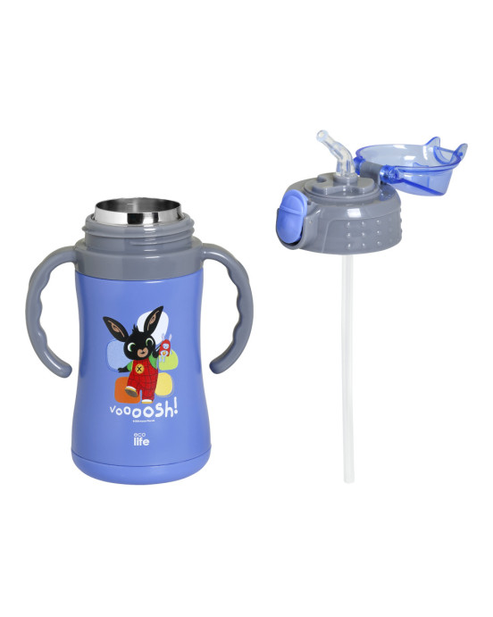 Ecolife Παιδικό Θερμός με Καλαμάκι 300ml Bing - Voooosh' (blue) 33-BO-2124