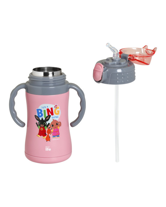 Ecolife Παιδικό Θερμός με Καλαμάκι 300ml 'It's A Bing Thing' (pink) 33-BO-2125