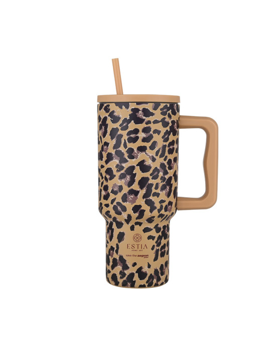 Estia ΘΕΡΜΟΣ STRAW TUMBLER XL SAVE THE AEGEAN 900ml SPOTTED PROWL