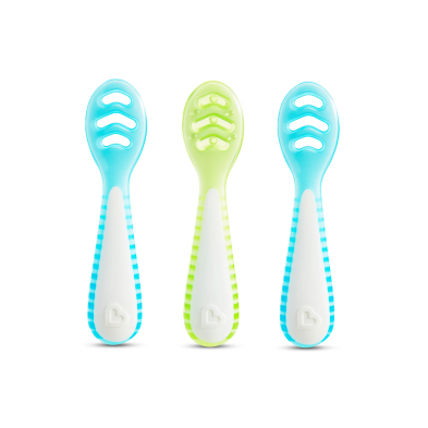 Munchkin  3PK GENTLE DIP SELF-FEEDING SPOON (BLUE-GRN)  90262